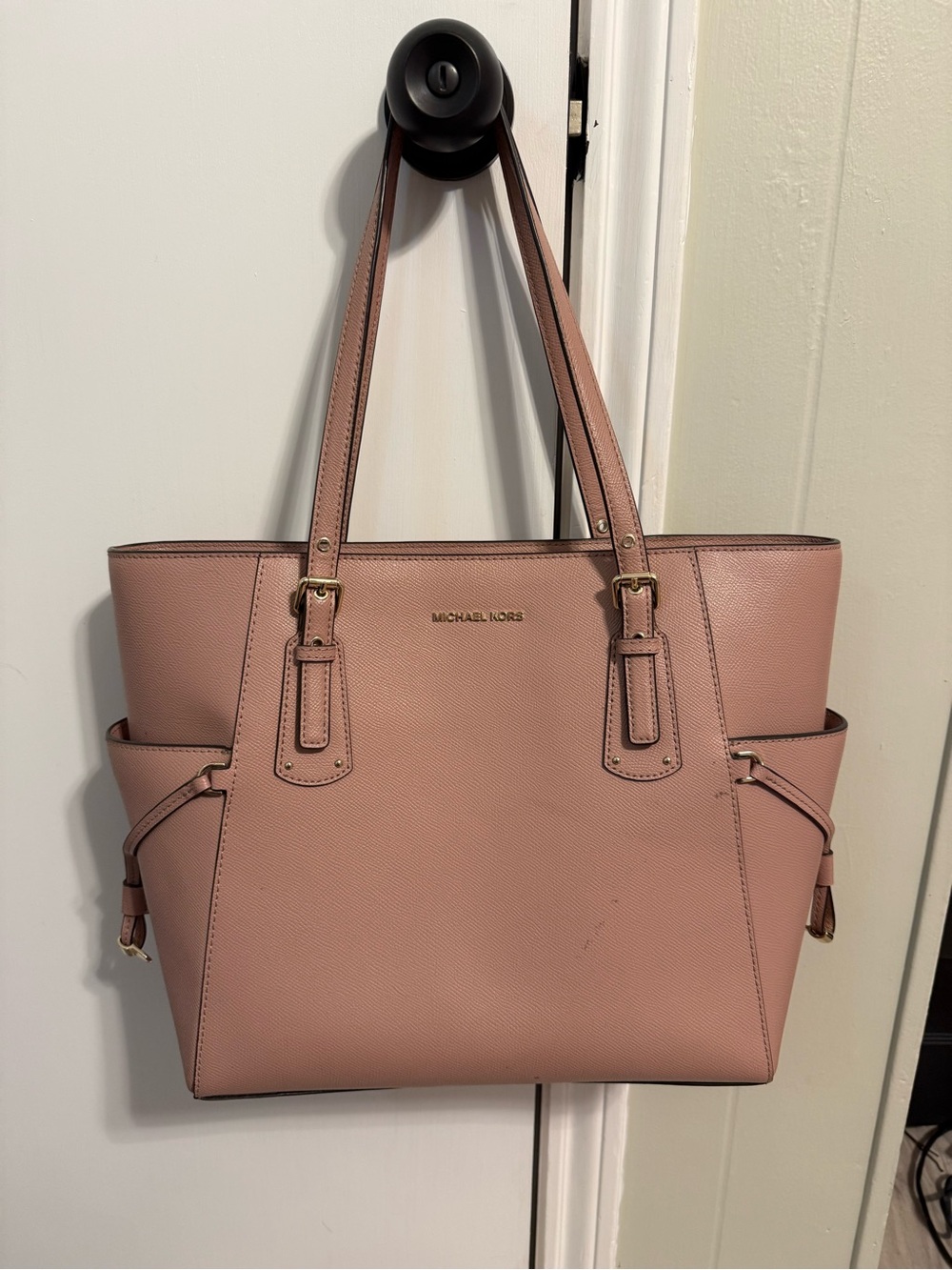 Michael Kors Blush Leather Tote with Gold Hardware